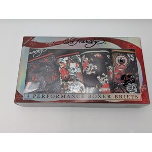 ED HARDY 4 Pack Medium Men's Performance Boxer Briefs Multicolor NEW!
